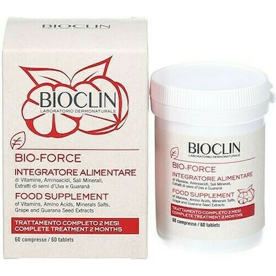 BIOCLIN Bio-Force Συμπλήρωμα Διατροφής Με Βιταμίνες, Αμινοξέα & Άλατα Μετάλλων Για Την Ενδυνάμωση Των Μαλλιών x60 Δισκία