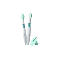 Nuk Training Tooth-Brush Set Training Toothbrushes With Protective Ring 6+ Months 2 pieces