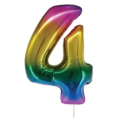Balon broj 4 rainbow 1m