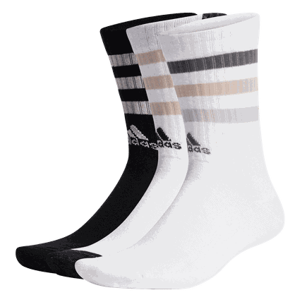 adidas unisex bold 3-stripes cushioned crew socks 