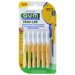 Gum Trav-ler Interdental Brush 1514 Μεσοδόντιο Βουρτσάκι 1.3mm 6 Τεμαχίων