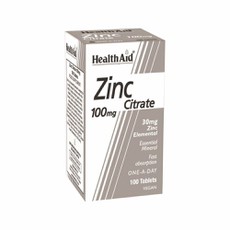 Health aid Zinc Citrate 100mg συμπλήρωμα Διατροφής
