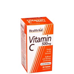 Health Aid Vitamin C 500mg with Rosehip and Acerola, 60 μασώμενες ταμπλέτες