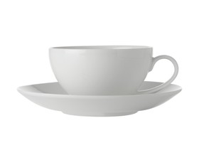 Maxwell & Williams Φλυτζάνι Καφέ/Cappuccino Coupe 200ml & Πιατάκι White Basics