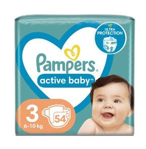 Pampers Active Baby Πάνες Μέγεθος 3 (6kg-10kg), 54