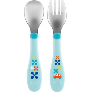 Chicco Fork & Spoon Set 18m +, 1pc (Various Colors