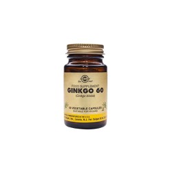Solgar Gingko Biloba 60mg Συμπλήρωμα Διατροφής Για Τόνωση & Ενίσχυση Μνήμης 60 φυτικές κάψουλες