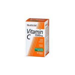 Health Aid Vitamin C 1500mg Συμπλήρωμα Διατροφής Βραδείας Αποδέσμευσης Για Παρατεταμένη Δράση 30 ταμπλέτες