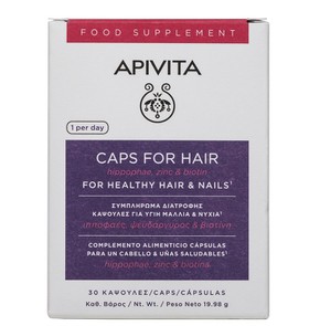 Apivita Caps For Hair Hippophae Zinc & Biotin, 30C