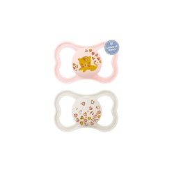 Mam Air Silicone Pacifier 6-16 Months Pink-White 2 pieces