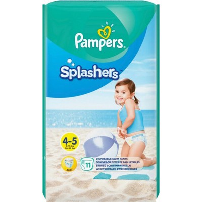 PAMPERS Baby Diapers - Swimwear For Safe Swimming Splashers No.4-5 9-15Kgr 11 Pieces