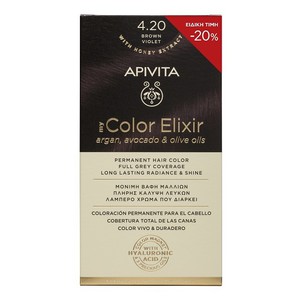 APIVITA Βαφή μαλλιών color elixir N4,20 καστανό βι