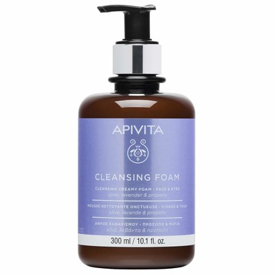 APIVITA Promo Limited Edition Κρεμώδης Αφρός Καθαρισμού Για Πρόσωπο & Μάτια Mε Ελιά & Λεβάντα 300ml