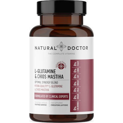 NATURAL DOCTOR L-Glutamine & Chios Mastiha Glutamine Dietary Supplement 90 Vegetarian Capsules