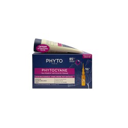 Phyto Promo Phytocyane Reactional Hair Loss Treatment For Women Αγωγή Τριχόπτωσης Για Γυναίκες 12 αμπούλες x 5ml + Δώρο Shampoo Αναζωογονητικό Σαμπουάν 100ml