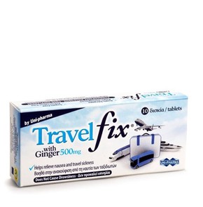 Unipharma TravelFix with Ginger 500mg, 10 Tablets