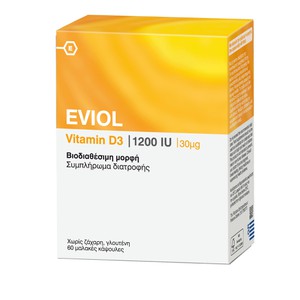 EVIOL Vitamin D3 1200iu 60soft caps
