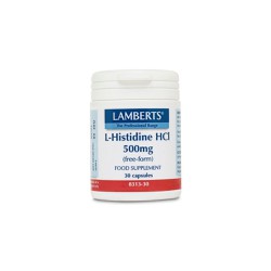 Lamberts L-Histidine HCL 500mg Συμπλήρωμα Διατροφής Με Ιστιδίνη Για Την Φυσιολογική Λειτουργία Του Νευρικού Συστήματος 30 κάψουλες
