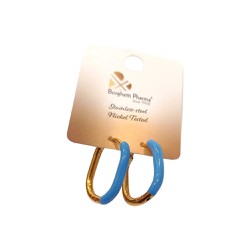 InoPlus Borghetti Squared Earrings Gold Sky Blue 1 pair