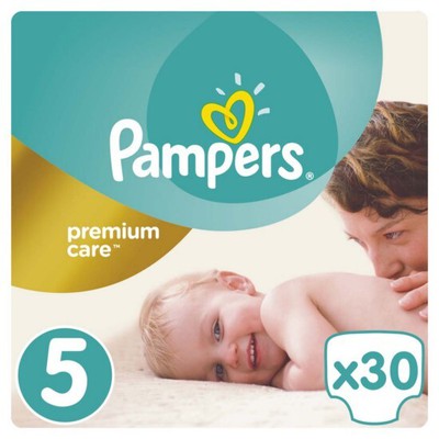 PAMPERS Baby Diapers Premium Care No.5 11-18Kgr 30 Pieces Value Pack