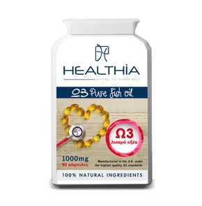 Healthia Ω3 Pure Fish Oil - Ω3 Λιπαρά Οξέα, 90caps