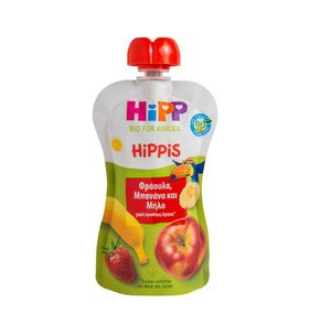 Hipp Hippis Φρουτοπολτός Φράουλα, Μπανάνα & Μήλο, 