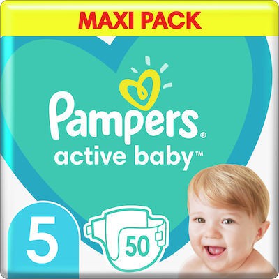 PAMPERS Βρεφικές Πάνες Active Baby No.5 11-16Kgr 50 Τεμάχια Maxi Pack