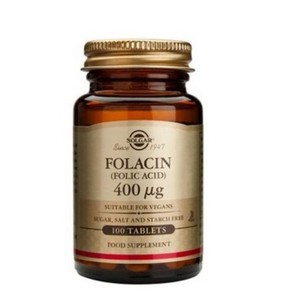 Solgar Folacin Folic Acid 400ug 100 Tablets