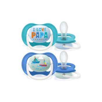 AVENT ULTRA AIR HAPPY SILICONE PACIFIER 6-18M BLUE