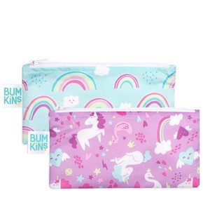 Bumkins Small Snack Bag for Girls Unicorns, 2pcs