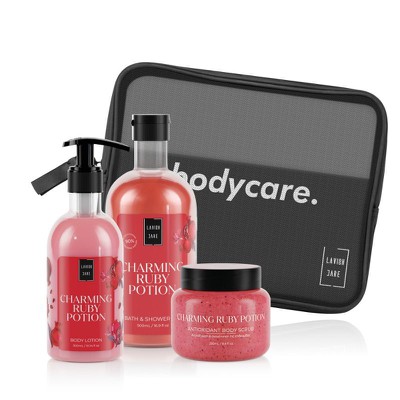 LAVISH CARE Bodycare Charming Ruby Potion Shower Gel 500ml - Hand&Body Cream 300ml - Body Scrub 250ml & Νεσεσέρ