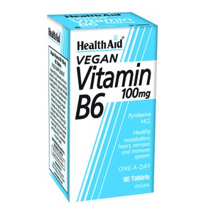 Health Aid Βιταμίνη  Β6 100mg Πυριδοξίνη για το Με