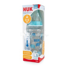 NUK First Choice+ Γυάλινο Μπιμπερό με Θηλή Latex (0-6m), 240ml (10.745.125)