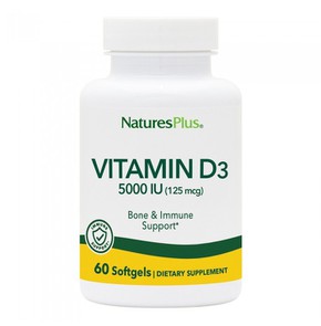 Nature's Plus Vitamin D3 5000iu, 60 Mαλακές Κάψουλ