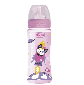 Chicco Well Being Plastic Bottle 4m + Silicone Nip