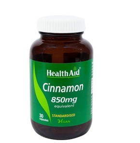 Health Aid Cinnamon 850mg, 30 Caps