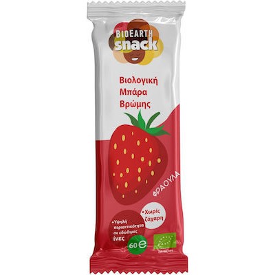 BIOEARTH Snack Βιολογική Μπάρα Βρώμης Με Φράουλα 60g