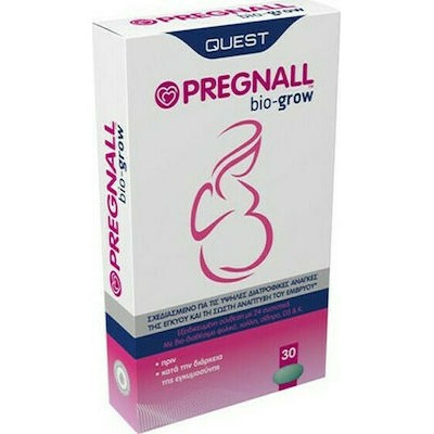 QUEST Pregnal Bio Grow Συμπλήρωμα Διατροφής Πολυβιταμινών Πριν & Κατά Την Διάρκεια Της Εγκυμοσύνης 30 Κάψουλες