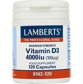 Lamberts Vitamin D3 4000iu 100mg, 120 Capsules