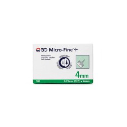 BD Micro Fine Insulin Needles For Pen 4mm x 0.23mm (32G) 100 picies