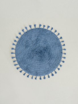 Στρογγυλό Πατάκι Μπάνιου Fuzzy - Denim Blue
