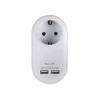 Ανταπτορ με Pass-Through και 2 Θύρες Φόρτισης USB 