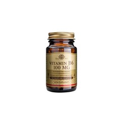 Solgar Vitamin B6 100mg Dietary Supplement Vitamin B6 Strengthens Psychological Function & Immune System 100 herbal capsules