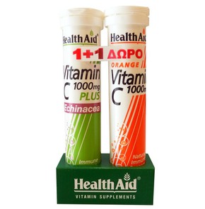 Health Aid 1+1 ΔΩΡΟ! Vitamin C 1000mg plus Echinac