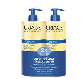 1+1 Uriage Xemose Cleansing Soothing Oil, 2x500ml