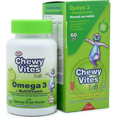 CHEWY VITES Jelly Bears Omega 3 & Multivitamin Πολυβιταμινούχα Ζελεδάκια Με Ω3 Για Παιδιά 60 Ζελεδάκια