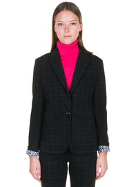 Plaid jacket with printed lining