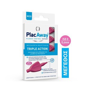 Plac Away Interdental Brushes 0.40mm ISO0, 6 Items
