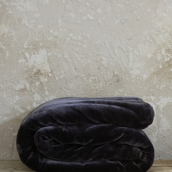 Κουβέρτα Βελουτέ Μονή (160x220) Coperta Black Nima Home