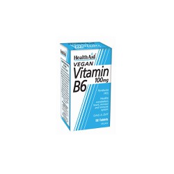 Health Aid Vitamin B6 Pyridoxine 100mg Συμπλήρωμα Διατροφής Απαραίτητο Για Τον Μεταβολισμό & Την Λειτουργία Του Εγκεφάλου 90 ταμπλέτες